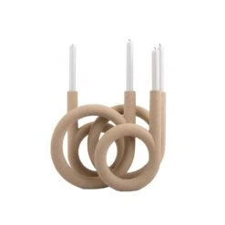 PRESENT TIME Kandelaar Rings - Polyresin - Zandbruin - 38x14,5x30cm -Huishoudelijke Artikelen Verkoop 01792d99b733459a8d045f9702db3b5d
