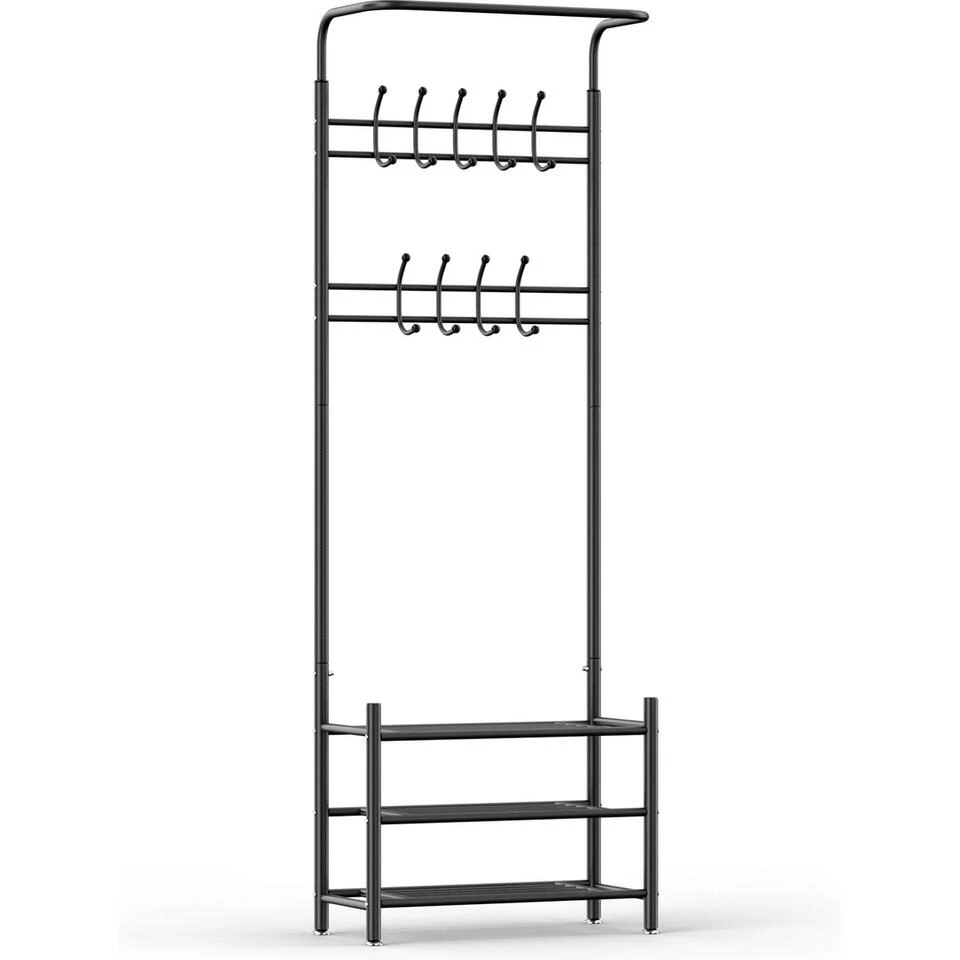 O'DADDY® Kapstok Staand - Schoenenrek - 18 Haken - 66x30x190cm - Zwart O'DADDY® Kapstok Staand - Schoenenrek - 18 Haken - 66x30x190cm - Zwart -Huishoudelijke Artikelen Verkoop 1000012486