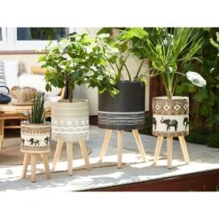 Beliani Plantenbak Voor Buiten ACHILIO - Bruin Magnesiumoxide -Huishoudelijke Artikelen Verkoop 1000018186 0103