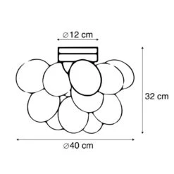 QAZQA Design Plafondlamp Zwart Met Amber Glas 4-lichts - Uvas 2 QAZQA Design Plafondlamp Zwart Met Amber Glas 4-lichts - Uvas -Huishoudelijke Artikelen Verkoop 1000025196 0102
