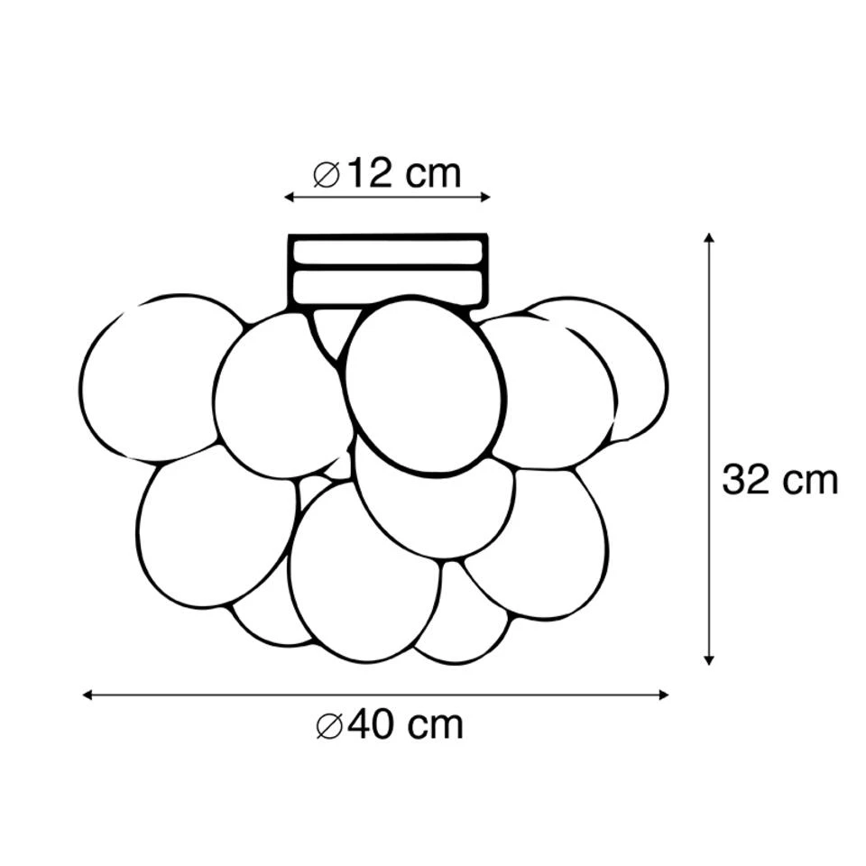 QAZQA Design Plafondlamp Zwart Met Amber Glas 4-lichts - Uvas QAZQA Design Plafondlamp Zwart Met Amber Glas 4-lichts - Uvas -Huishoudelijke Artikelen Verkoop 1000025196 0102