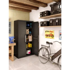 Keter Detroit XL Hoge Kast - 4 Planken - 89x54x182cm - Zwart 2 Keter Detroit XL Hoge Kast - 4 Planken - 89x54x182cm - Zwart -Huishoudelijke Artikelen Verkoop 1000031553 0102