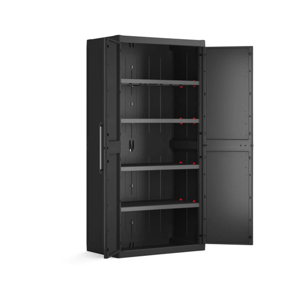 Keter Detroit XL Hoge Kast - 4 Planken - 89x54x182cm - Zwart Keter Detroit XL Hoge Kast - 4 Planken - 89x54x182cm - Zwart -Huishoudelijke Artikelen Verkoop 1000031553 0103