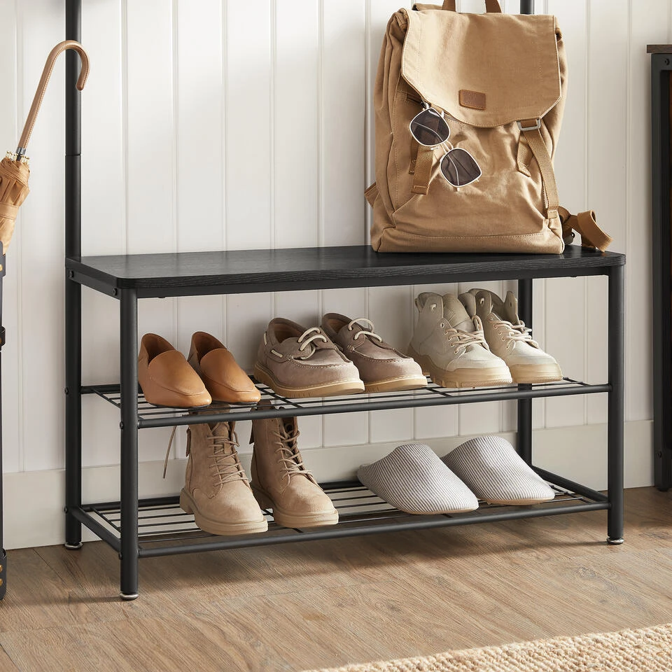 ACAZA XL Garderoberek Met Schoenenbank, Kapstok En Schoenenrek, 11 Haken, Zwart ACAZA XL Garderoberek Met Schoenenbank, Kapstok En Schoenenrek, 11 Haken, Zwart -Huishoudelijke Artikelen Verkoop 1000034356 0103
