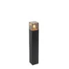 QAZQA Staande Buitenlamp Zwart 50 Cm IP44 Met Smoke Glass - Denmark