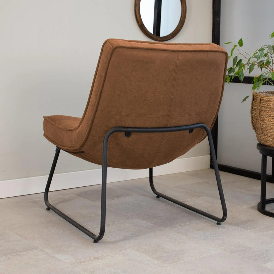 Industriële Fauteuil Cognac Lowen Eco Leer - Leder - Bruin Industriële Fauteuil Cognac Lowen Eco Leer - Leder - Bruin -Huishoudelijke Artikelen Verkoop 1000049297 0102