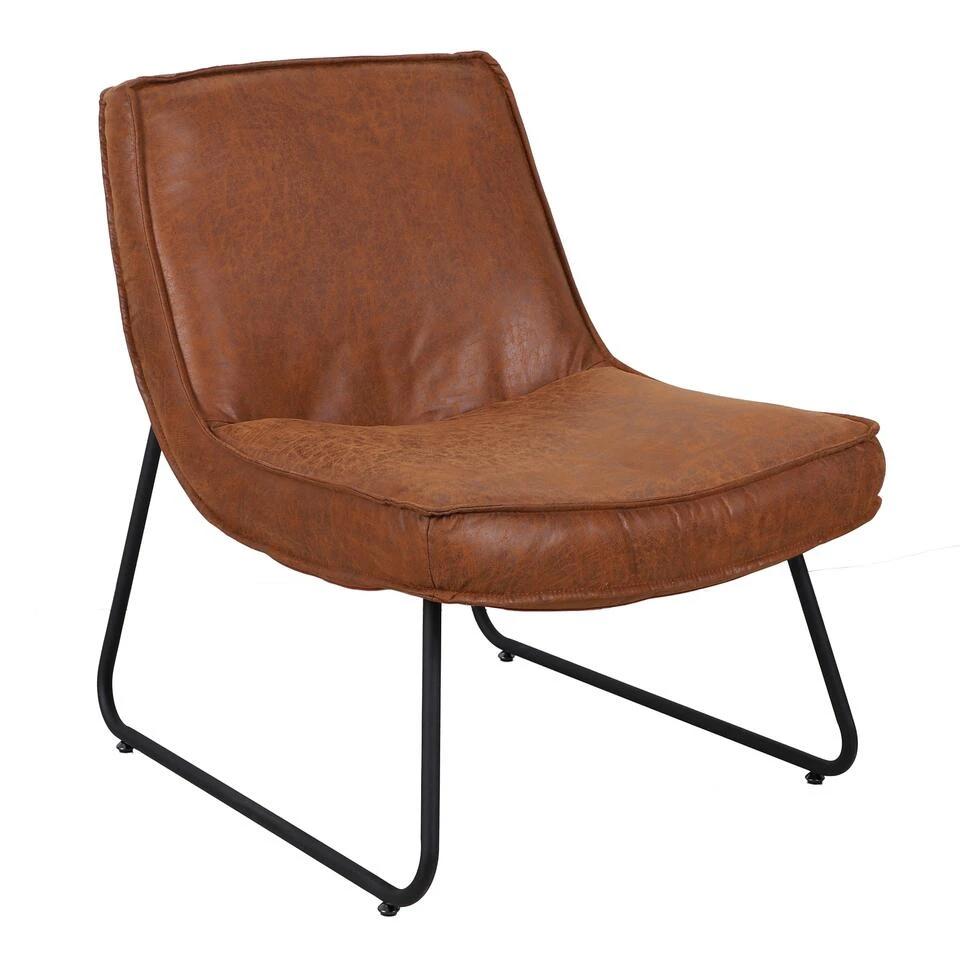 Industriële Fauteuil Cognac Lowen Eco Leer - Leder - Bruin Industriële Fauteuil Cognac Lowen Eco Leer - Leder - Bruin -Huishoudelijke Artikelen Verkoop 1000049297
