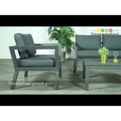 Garden Impressions San Luis Loungeset 4-delig - Donker Grijs -Huishoudelijke Artikelen Verkoop 1000054042 0103