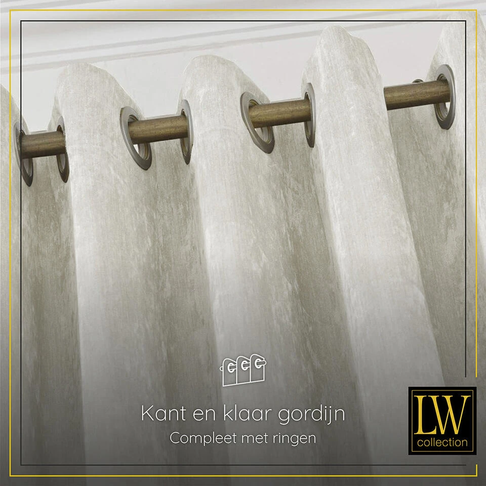 LW Collection Gordijnen Wit 270x290cm Chenille Kant En Klaar 1 Stuk LW Collection Gordijnen Wit 270x290cm Chenille Kant En Klaar 1 Stuk -Huishoudelijke Artikelen Verkoop 1000061544 0102