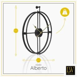 LW Collection Wandklok Alberto Zwart Met Gouden Wijzers 42cm 2 LW Collection Wandklok Alberto Zwart Met Gouden Wijzers 42cm -Huishoudelijke Artikelen Verkoop 1000064278 0102