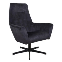 Fauteuil Draaibaar Casper Velvet Antraciet - Stof - Grijs -Huishoudelijke Artikelen Verkoop 1000072638 0103