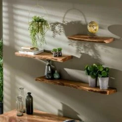 Wandplank Edwin 90cm - Hout - Bruin -Huishoudelijke Artikelen Verkoop 1000076601 0102