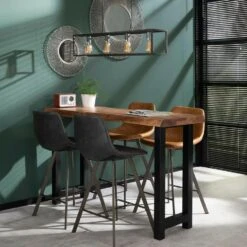 Barstoel Jill Kuip - Lederlook - Bruin -Huishoudelijke Artikelen Verkoop 1000076859 0103