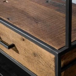 Garderobe Kapstok Brent 35x120x180cm - Hout - Grijs -Huishoudelijke Artikelen Verkoop 1000080538 0103