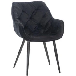 Huishoudelijke Artikelen Verkoop 23 CLP Eetkamerstoel Tanna Fluweel Zwart