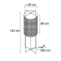QAZQA Design Vloerlamp Zwart Linnen Kap - Rich -Huishoudelijke Artikelen Verkoop 1000080978 0102
