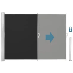 Tectake - Uittrekbaar Aluminium Windscherm Tuinscherm 200 X 300 Cm Zwart -Huishoudelijke Artikelen Verkoop 1000082547 0102