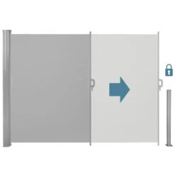Tectake - Uittrekbaar Aluminium Windscherm Tuinscherm 200 X 300 Cm Grijs -Huishoudelijke Artikelen Verkoop 1000082555 0102