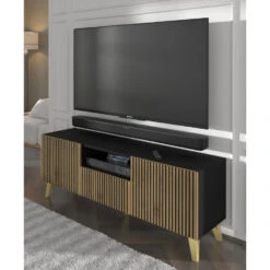 TV Meubel Ravenna P Painted MDF 56x150x42 Zwart -Huishoudelijke Artikelen Verkoop 1000088535 0103