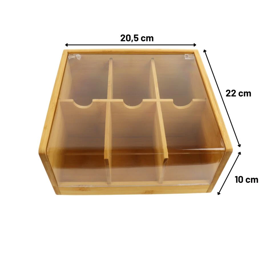 Orange85 Theedoos 6 Vaks Bamboe 20,5x22x10 Cm Kunststof Orange85 Theedoos 6 Vaks Bamboe 20,5x22x10 Cm Kunststof -Huishoudelijke Artikelen Verkoop 1000090166 0110