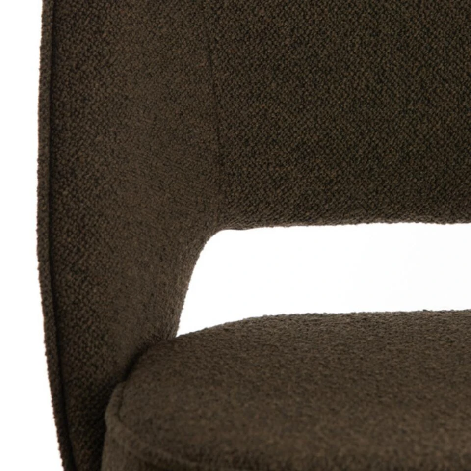 Djeslin Eetkamerstoel Donkerbruin - Stof - Bruin Djeslin Eetkamerstoel Donkerbruin - Stof - Bruin -Huishoudelijke Artikelen Verkoop 1000096988 0104