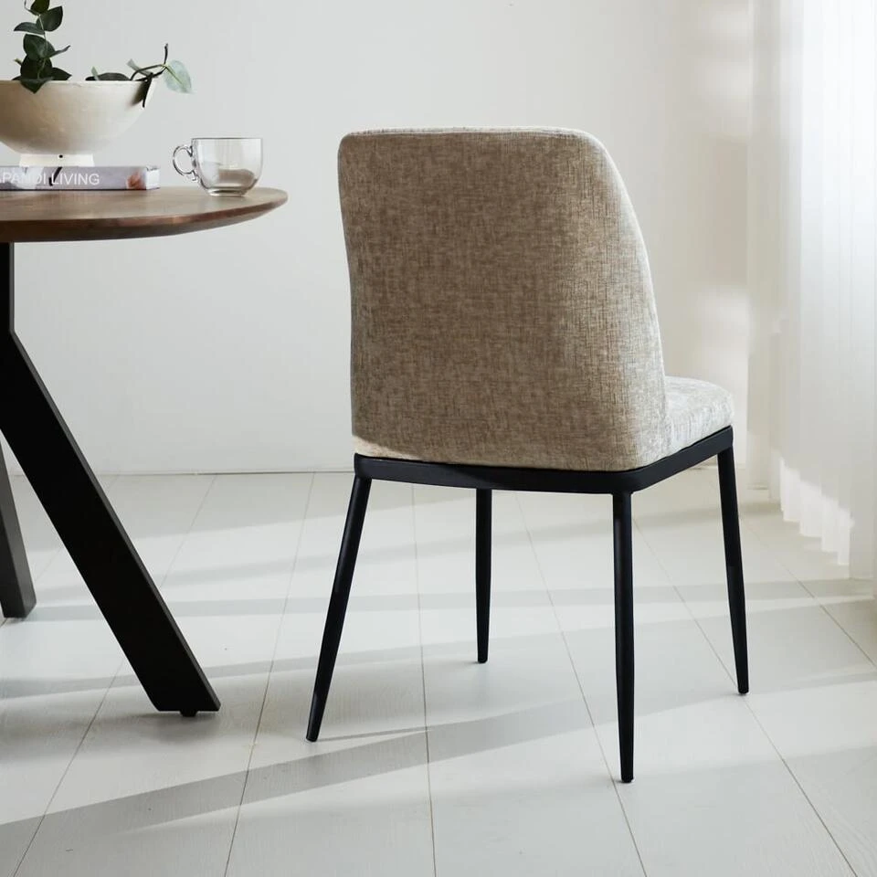 Eetkamerstoel Noli Chenille Beige - Stof - Beige Eetkamerstoel Noli Chenille Beige - Stof - Beige -Huishoudelijke Artikelen Verkoop 1000097141 0102