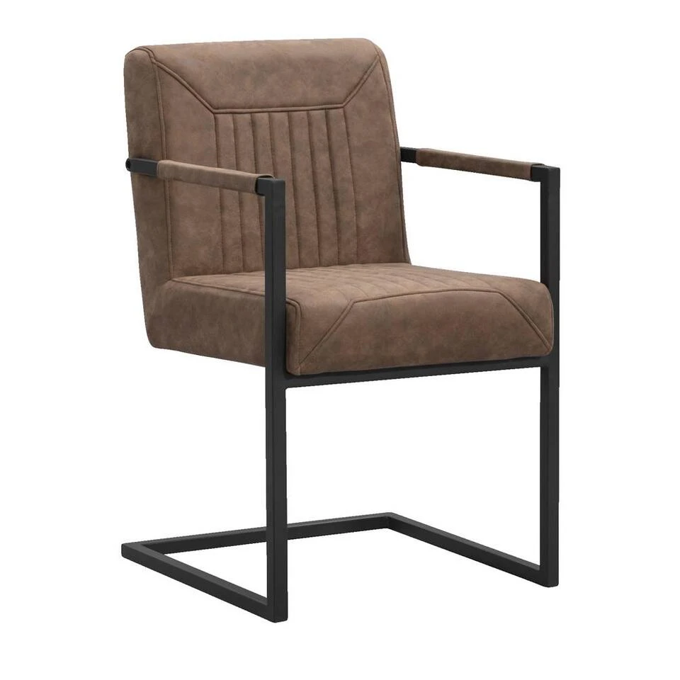 Eetkamerstoel Mats Met Armleuning - Cognac Eetkamerstoel Mats Met Armleuning - Cognac -Huishoudelijke Artikelen Verkoop 10307070 0300