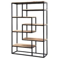 Wandmeubel Kyan - Zwart/naturel - 180x120x40 Cm 2 Wandmeubel Kyan - Zwart/naturel - 180x120x40 Cm -Huishoudelijke Artikelen Verkoop 10600656 0301