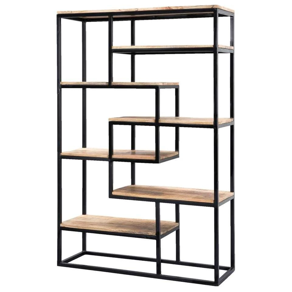 Wandmeubel Kyan - Zwart/naturel - 180x120x40 Cm Wandmeubel Kyan - Zwart/naturel - 180x120x40 Cm -Huishoudelijke Artikelen Verkoop 10600656 0301