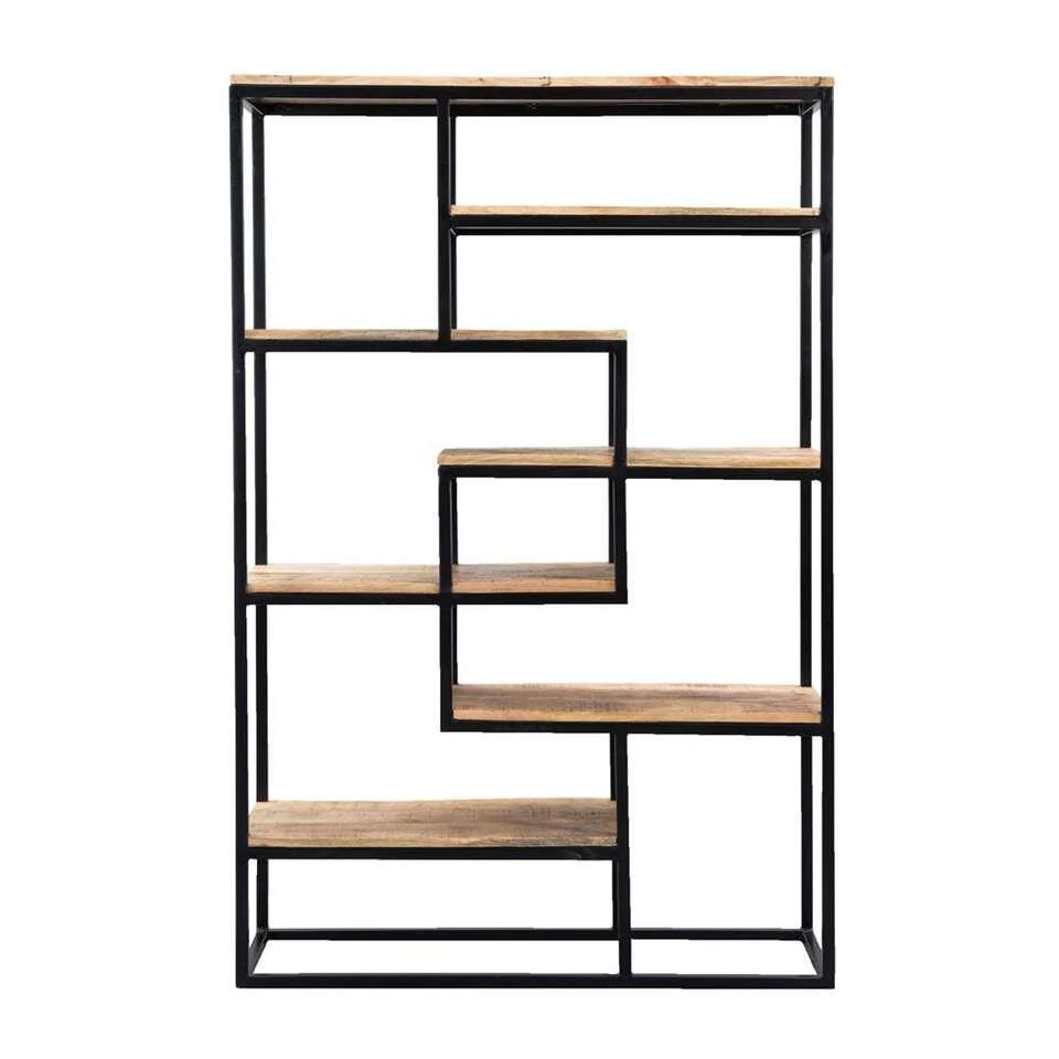 Wandmeubel Kyan - Zwart/naturel - 180x120x40 Cm Wandmeubel Kyan - Zwart/naturel - 180x120x40 Cm -Huishoudelijke Artikelen Verkoop 10600656