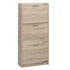 Schoenenkast Mainz - Eikenkleur - 123,5x58x25 Cm -Huishoudelijke Artikelen Verkoop 11901476 0300