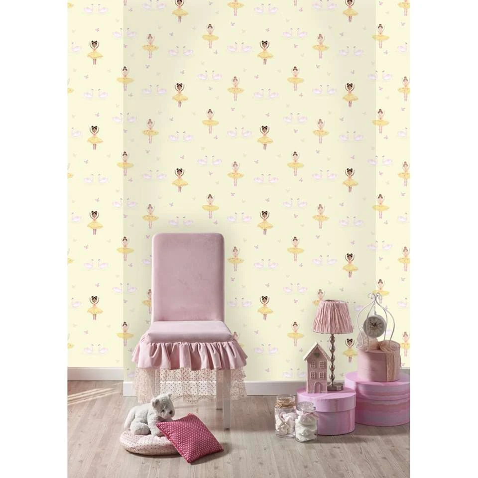 Dutch Wallcoverings - Make Believe Ballerina Geel/roze - 0,53x10,05m Dutch Wallcoverings - Make Believe Ballerina Geel/roze - 0,53x10,05m -Huishoudelijke Artikelen Verkoop 1277556200 0102