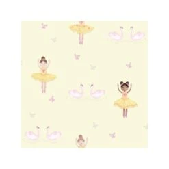 Dutch Wallcoverings - Make Believe Ballerina Geel/roze - 0,53x10,05m