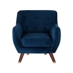 Beliani Fauteuil BODO - Blauw Fluweel -Huishoudelijke Artikelen Verkoop 3104db92ac52462a93c2dfffe835315a