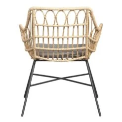 Le Sud Loungestoel Grimaud - Zwart/naturel - 82x70x67 Cm -Huishoudelijke Artikelen Verkoop 50105173 0900