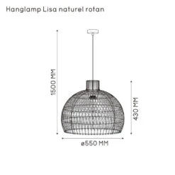 Hanglamp Lisa - Rotan - Naturel -Huishoudelijke Artikelen Verkoop 60105006 9700