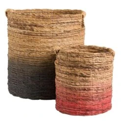 Mand Falco - Naturel/zwart - 45xØ40 Cm -Huishoudelijke Artikelen Verkoop 70503543 3000